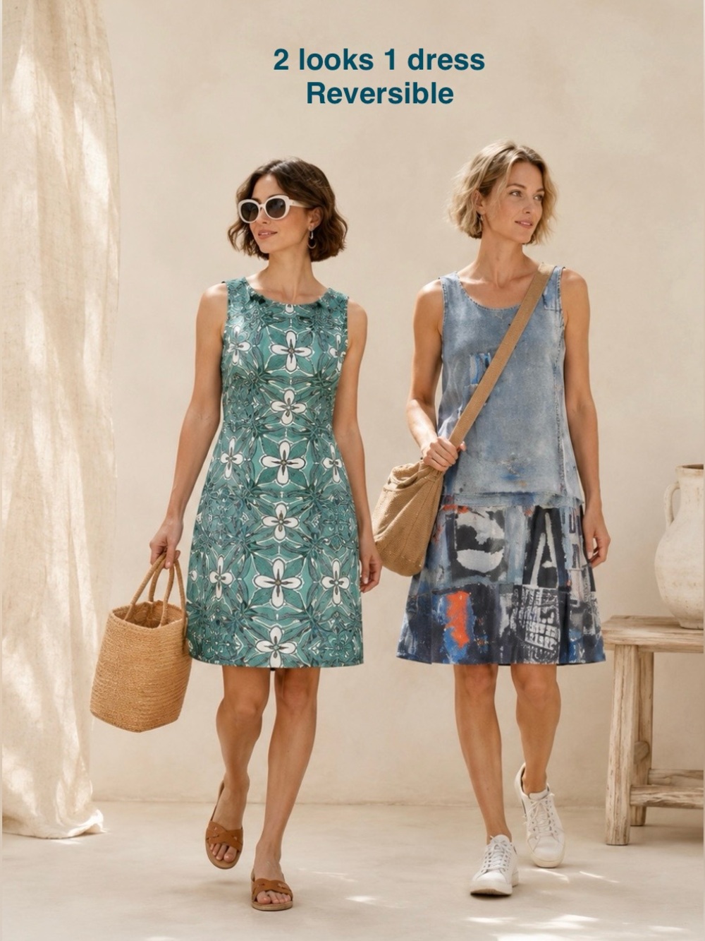 Le Galeriste Reversible Art To Wear Dress A-Line Sleeveless Abstract Canada